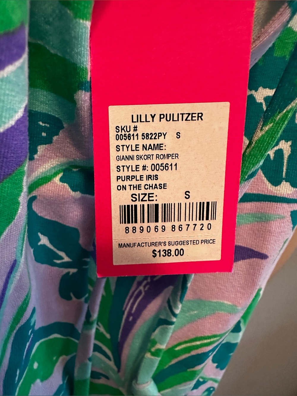 Lilly Pulitzer Gianni skort Romper in Purple Iris On The Chase - Picture 7 of 7